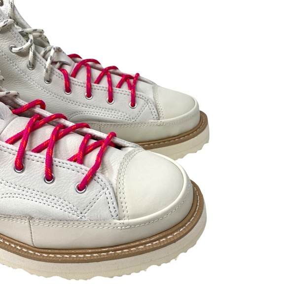 Converse Chuck Taylor Crafted Boot High Top Leather Ivory Women Sneakers 173212C - Picture 6 of 10
